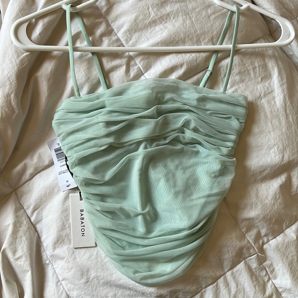 Babaton /Aritzia Luxor fleecy green 00 top